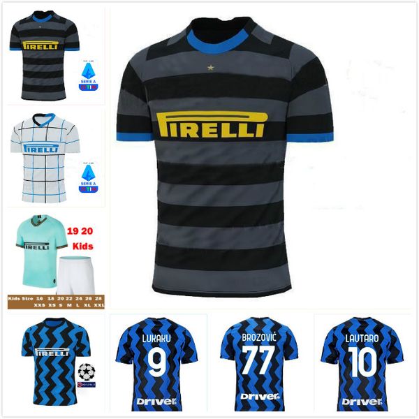 

men kids kit 20 21 inter home soccer jersey milan eriksen lukaku lautaro alexis 19 20 21 perisic skriniar godÃ­n football shirts uniforms, Black;yellow