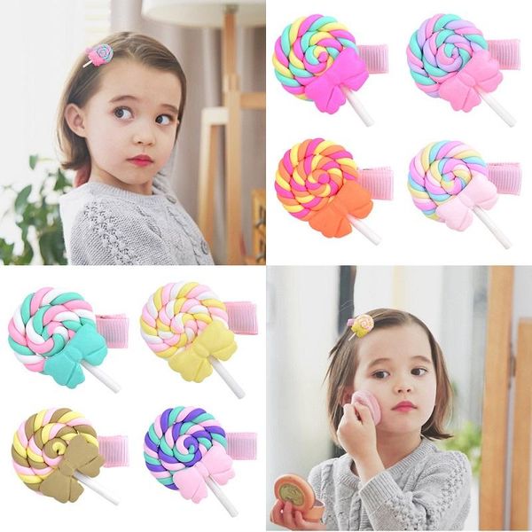 24Pcs Kid Kızların Gökkuşağı Şeker Firkete Saç Klip Tokalarım Çocuk Saç Aksesuarları Güzel Huilin