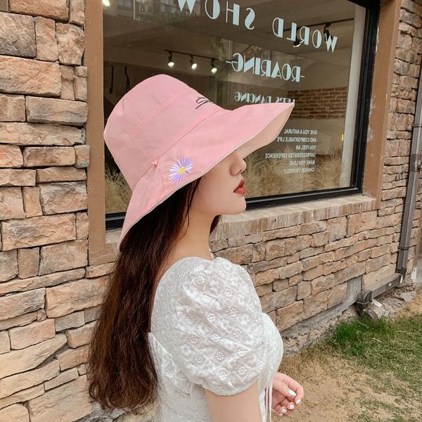 

children double-sided bucket korean fashionable face covering sun hat sun hat summer light versatile sunscreen sunshade cap, Blue;gray