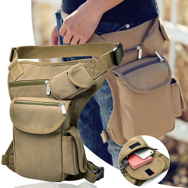 

2020 men canvas drop waist bags leg pack bag men belt bicycle and motorcycle money belt fanny pack for work black phone
