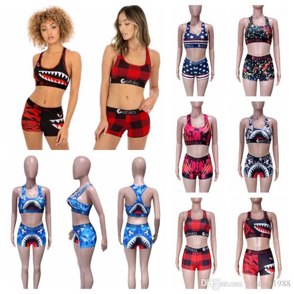 

fashion womens sportsuit gym clothing one sets tracksuit girls 2 pcs vest+short pants casual yoga clothes sportswear exercise & fitness wear, White;black