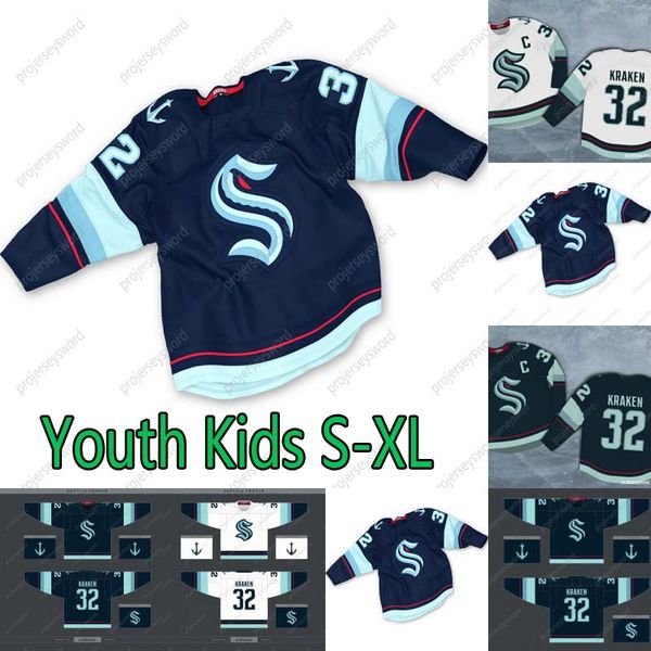 

youth 2021 seattle kraken ice hockey jersey 32th new team custom kids home road any nunber any name all stitched hockey jerseys, Black;red