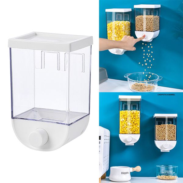 

wall mounted dry food dispenser, 1000/1500ml grain food container, self-adhesive