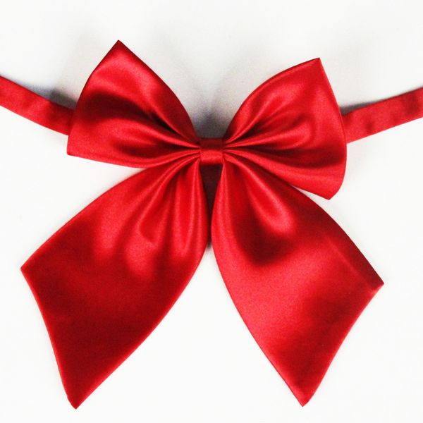 

korean style multi-color pure color lady silk student cravat professional dress stewardess uniform bow tie for men and women, Blue;purple