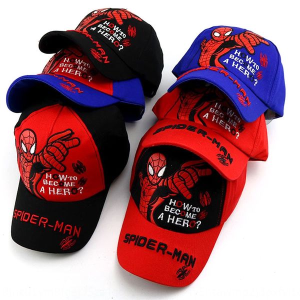 

new spider-man fashion cartoon children's t508 net new spider-man baseball baseball net hat fashion cartoon children's hat t508, Blue;gray