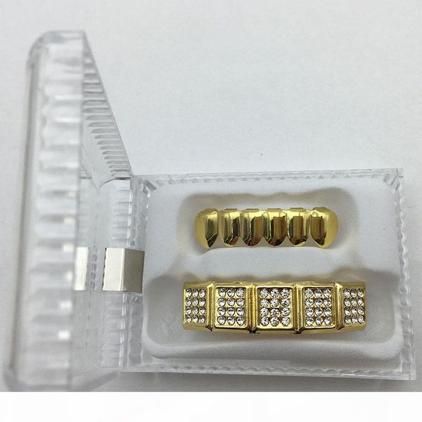 

hipster favorite 18k gold silver plated grills bottom bar hip hop square round rhinestone diamond braces teeth caps hiphop grillz, Black