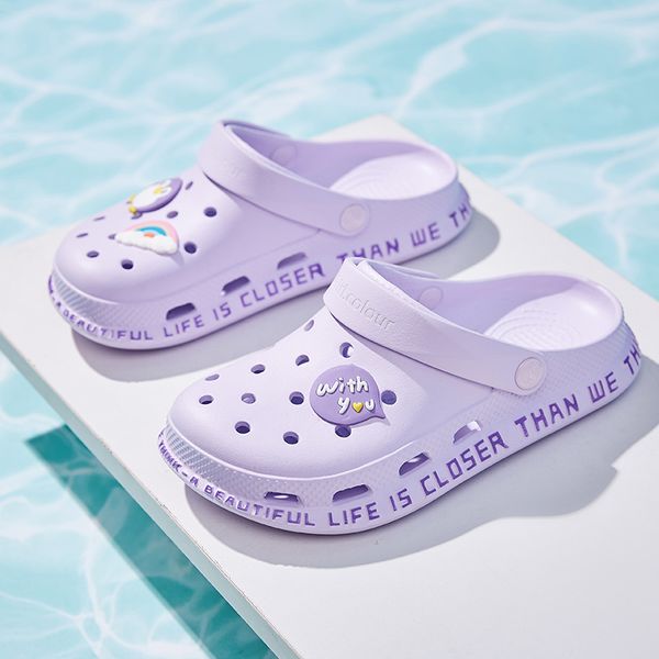 

2020 women's sandals crocse red lady girl sandals summer women casual jelly shoes hollow out mesh flats beach, Black