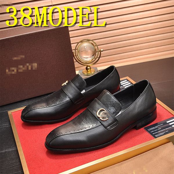 

slip on men brogues formal shoes men leather loafers male plus size 38-45 boat shoes luxurious brands flat comfortable dress shoes, Black