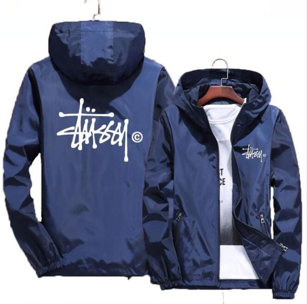 

mens brands stussy jacket hip hop windbreaker fashion jackets men women streetwear outerwear coat hip hop jackets high quality, Black;brown