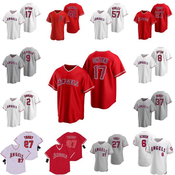 

los angeles 17 shohei ohtani angels jersey 27 mike trout 6 anthony rendon andrelton simmons albert pujols justin upton jerseys, Blue;black