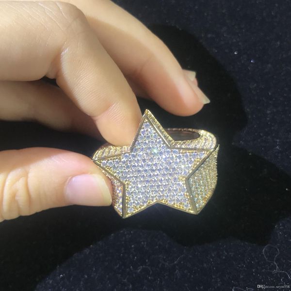 

pentagram бриллиантовое кольцо hip hop iced ring silver 18k покрыло любовника способа оптовой продажи ювелирных изделий set алмазный медь ци