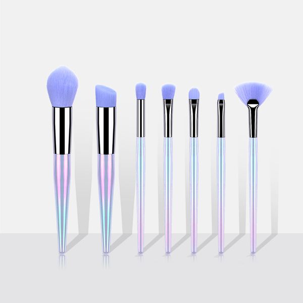 

7pcs makeup brushes set unique rainbow handle professional powder foundation blush eyeshadow brushes set cosmetic tool