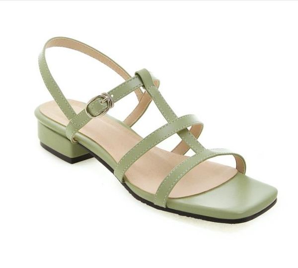 

plus size 31 32 to 43 44 45 46 casual style pink t strap low heel sandals luxury women designer slides 01d cs01, Black