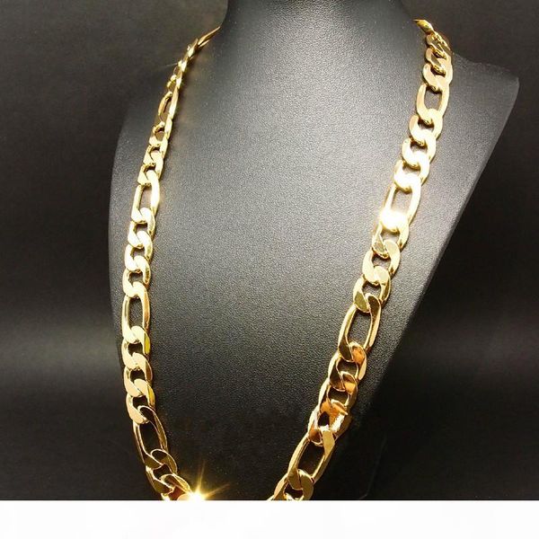 

new heavy 94g 12mm 24k yellow gold filled men's necklace curb chain jewelry, Silver