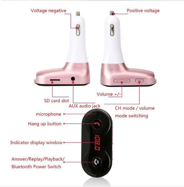 

самый дешевый car b2 c8 c8 многофункциональный bluetooth передатчик 2.1a dual usb автомобильное зарядное устройство fm mp3-плеер автомобиля