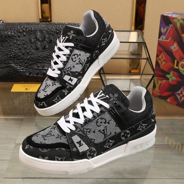 

2020 z19 fashion trend mens designer shoes leather mesh breathable comfortable outdoor shoes lace-up casual hiker shoes mens sneakers, Black
