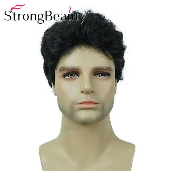 

new short men black full wig