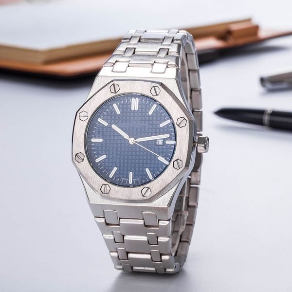 

promotifashion mens luxury watch teel offshore quartz movement blue dial mens designer luxury watch royal oak clock