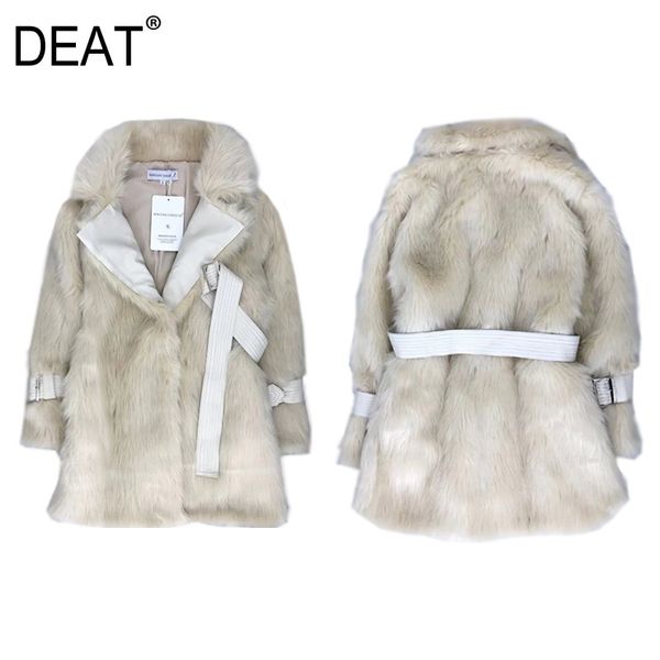 

deat] 2020 women's fur coat burr full sleeve pu leather fake fur thick warm over size elegant winter fashion tide am722, Black