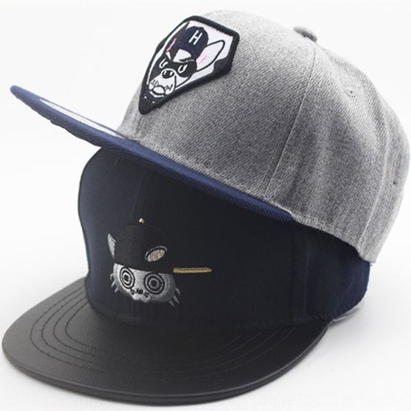 

japtp korean style children's street hip-hop boys' and girls' embroidered wool hat baseball cap baseball cap cartoon puppy wo, Blue;gray