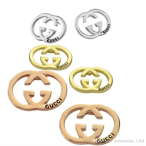 

2019 new shelves, europe, america, japan and south korea, star network red, fashion, versatile letters, hollow earrings, women, Golden;silver