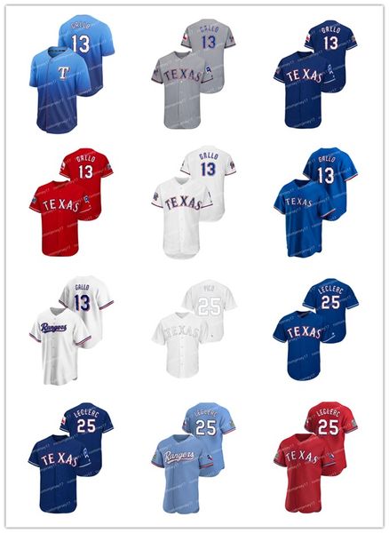 

men women youth texas rangers 25 jose leclerc 13 joey gallo #00 player custom jerseys baseball jersey, Blue;black