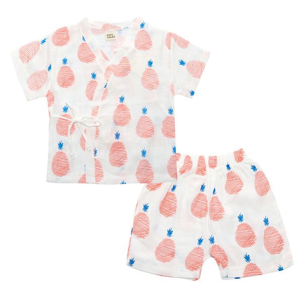 

clothing sets 2021 summer baby kids thin linen gauze boys cotton short sleeves and pants children clothes, White