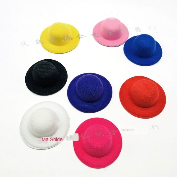 

diy diy small accessories small hat hairpin hairpin stewardess hat toy wool cloth accessories, Yellow
