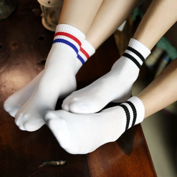

tiq02 new cotton two bars new style casual couple newboutique cotton two bars new socks boutique sports socksstyle casual couple sports sock, Black