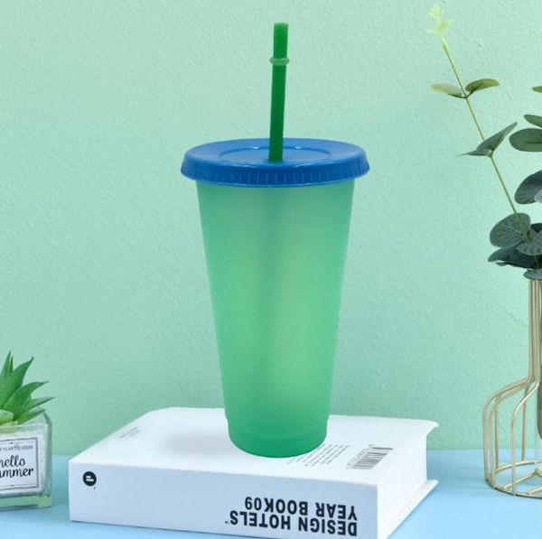 

chinese mainland color changing cup simple straw cup temperature sensing plastic color changing cup reusable 5 colors ing