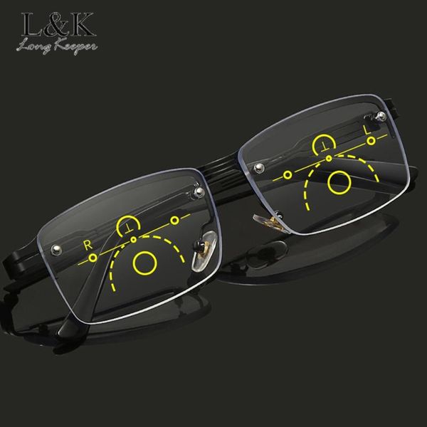 

longkeeper progressive multifocal reading glasses men women vintage square anti-blue light eyeglasses presbyopic glasses eyewear, White;black