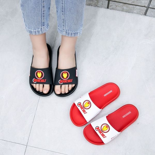 

new sandals and children marvel summer men' soft bottom indoor non-slip bathroom sandals slippers parent-child slippers, Black;grey