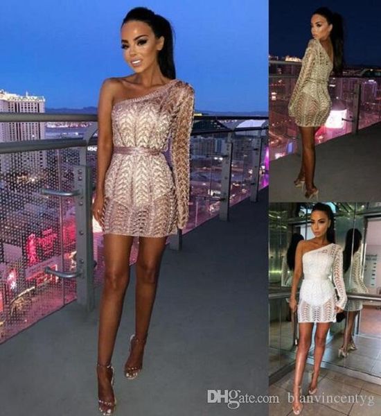 

summer designer fashion lace tight long sleeve v-neck dresses nightclub style party skirts rose gold sliver color hollow v neck, White;black