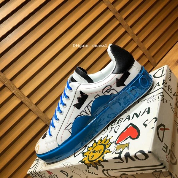 

2021-2020s limited edition leather graffiti letter low outdoor flat sneakers ,casual wild fashion men 's shoes ,size, Black