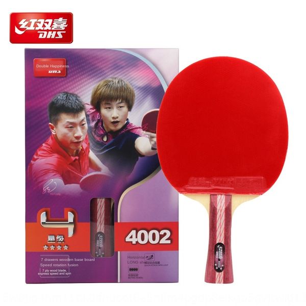 

tytqd red double happiness 4-star four-star table tennis 4002/4006 single straight horizontal double-sided anti-glue table tennis racket rac