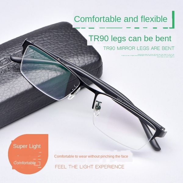 

metal business half frame plain frame ultra light tr glasses optical glasses m808, Silver