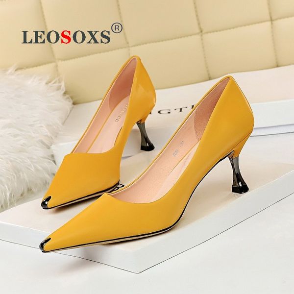 

высокие каблуки женской моды весь матч тонких банкетные женская обувь намотать на высокие каблуки мелкого рта металлической заостренная обув, Black