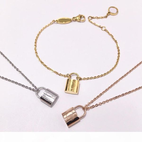 

2017 18 316l titanium steel pad lock pendant design for women bracelet jewelry gift drop shipping ps6209a, Golden;silver
