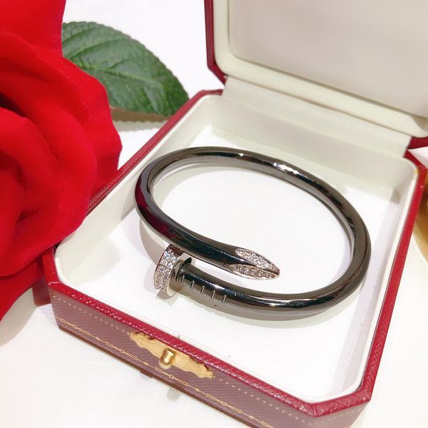 

street trend personality domineering black nail bracelet superior quality freight gifts for lovers party light luxury love