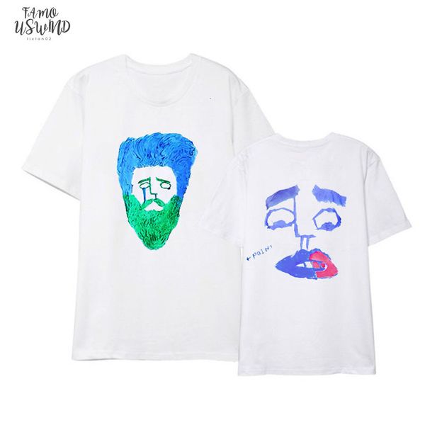 

kpop bangtan boys same graffiti t shirt 5th muster busan seoul concert o neck short sleeved t shirt summer unisex, White