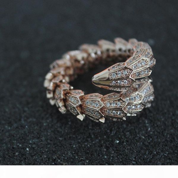 

women diamond snake rings open design jewelry sterling silver adjustable ring valentine's day fine jewelry size