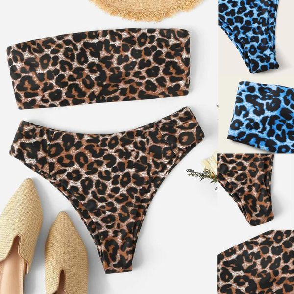 

swimsuit women leopard bandage bikini set push-up brazilian swimwear 2020 summer two-piece bikini beachwear bathing suit, White;black