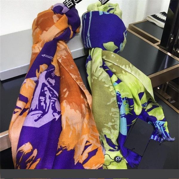 

designer scarf luxury scarf cashmere wool luxury designer scarf shawl silk Ã©charpe Ã©charpe de crÃ©ateur  q size80*200, Blue;gray