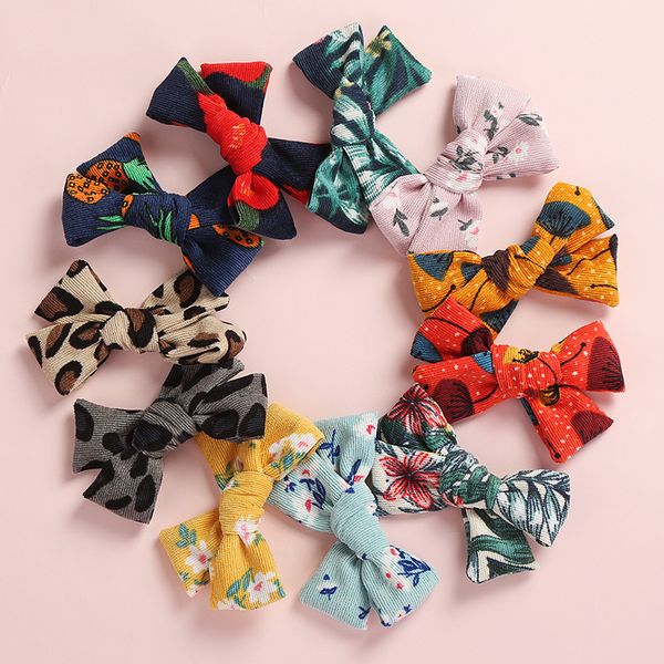 

hair accessories 12colors baby girls leopard clips fashion infant kids bow hairgrips wear for 3-4yrs, Slivery;white