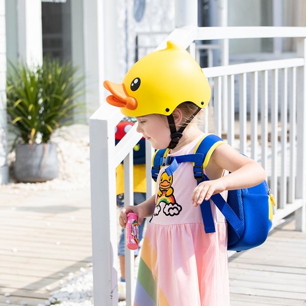 

cxyqe children's helmet motorcycle helmet cartoon little motorcycle cap baby cap yellow duck baby hat 3-8 years old male and female chi