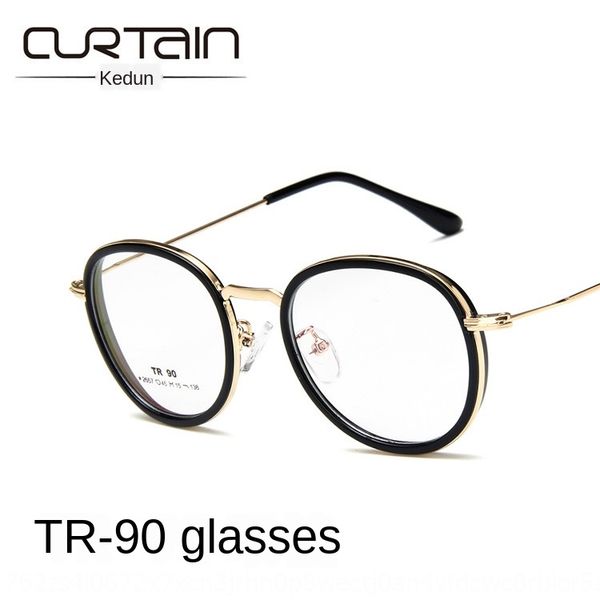 

new round tr90 fashionable myopia frame glasses student plain glasses frame 2657, Silver