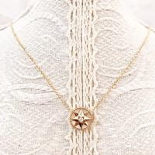 

silver star mountain eight lucky compass necklace 18k gold color white mother of pearl inlaid red temperament collarbone chain wta design