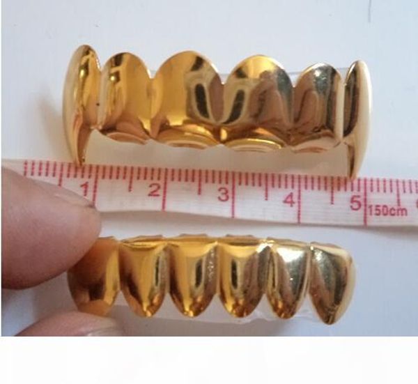 

2016 real gold real shiny imi silvermi silver plated hiphop vampire grillz and bottom grill set ing, Slivery;golden