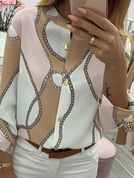 

regular 2020 autumn women elegant leisure female v neck basic shirt adjustable sleeve print button design casual blouse, White