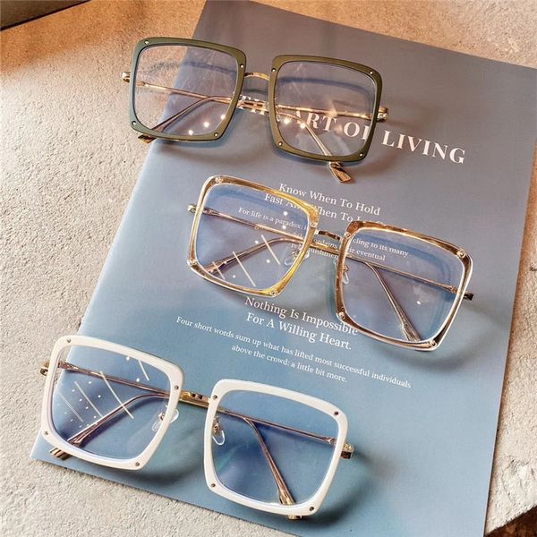 

cdral 2020 korean version of online celebrity ins new fashion personalized large frame men's and women's frame round face glasses, Silver